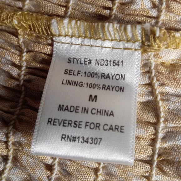 Lumiere boho smocked gold dress sz M NEW - Picture 7 of 9